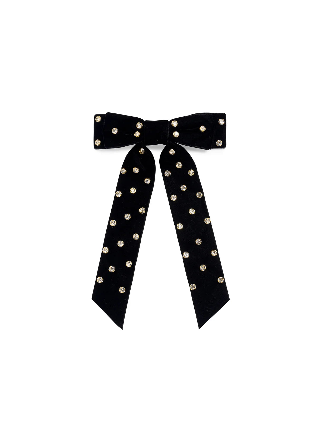 Shiraleah Bow Clip - Velvet and Rhinestones