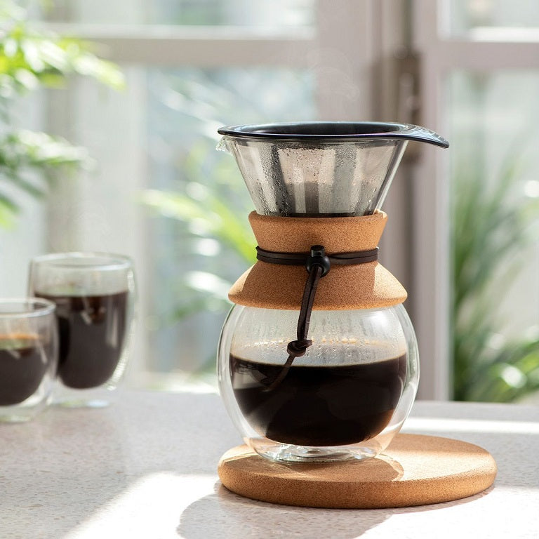 Bodum Pour Over Coffee Maker Double Walled Cork - 8 cup