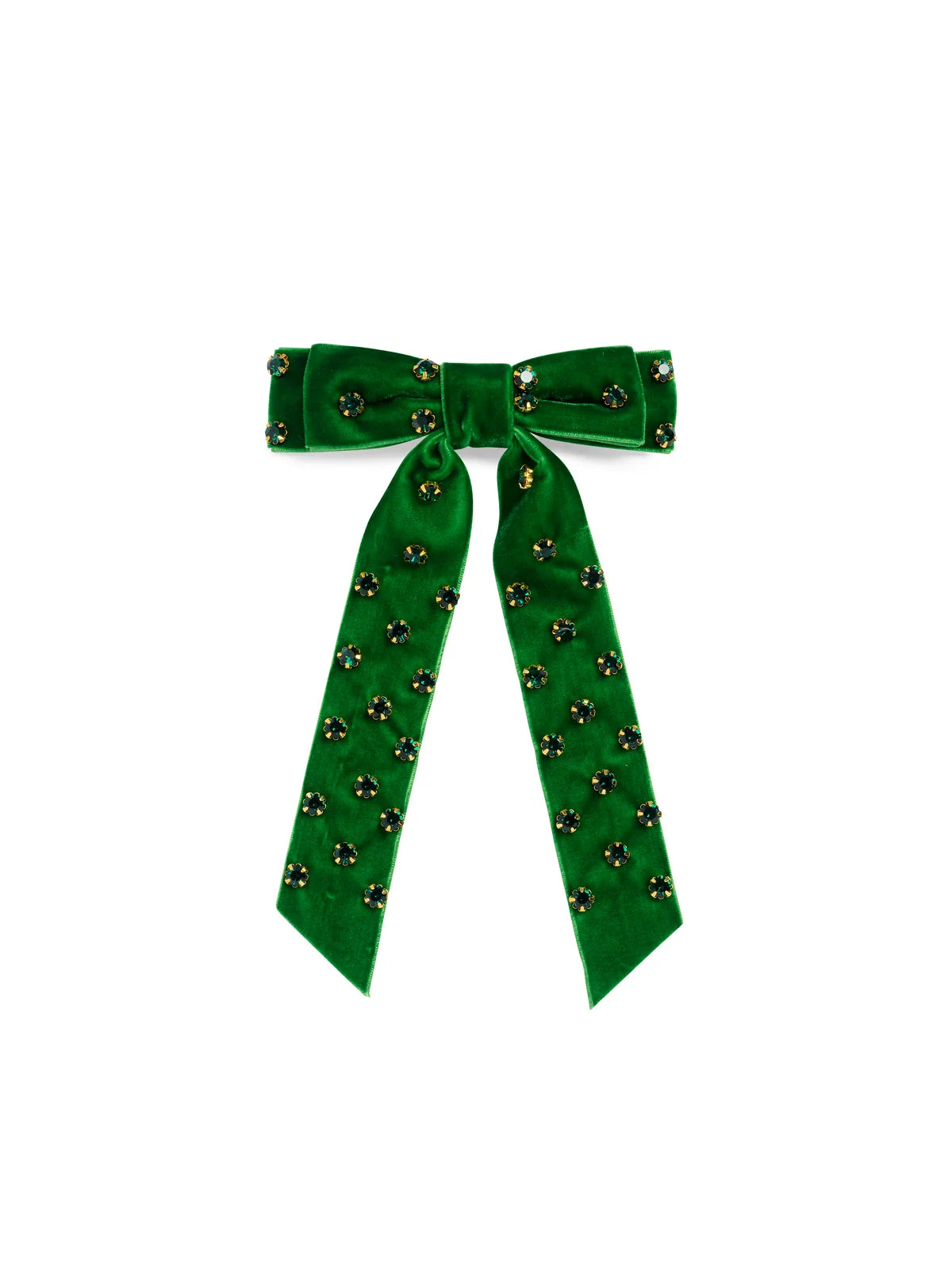 Shiraleah Bow Clip - Velvet and Rhinestones