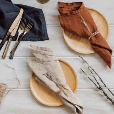 Danica Heirloom Linen Napkins - Hemstitch - Set of 4