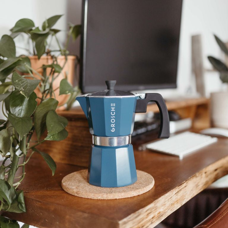 Grosche Milano Stovetop Espresso Maker - Blue