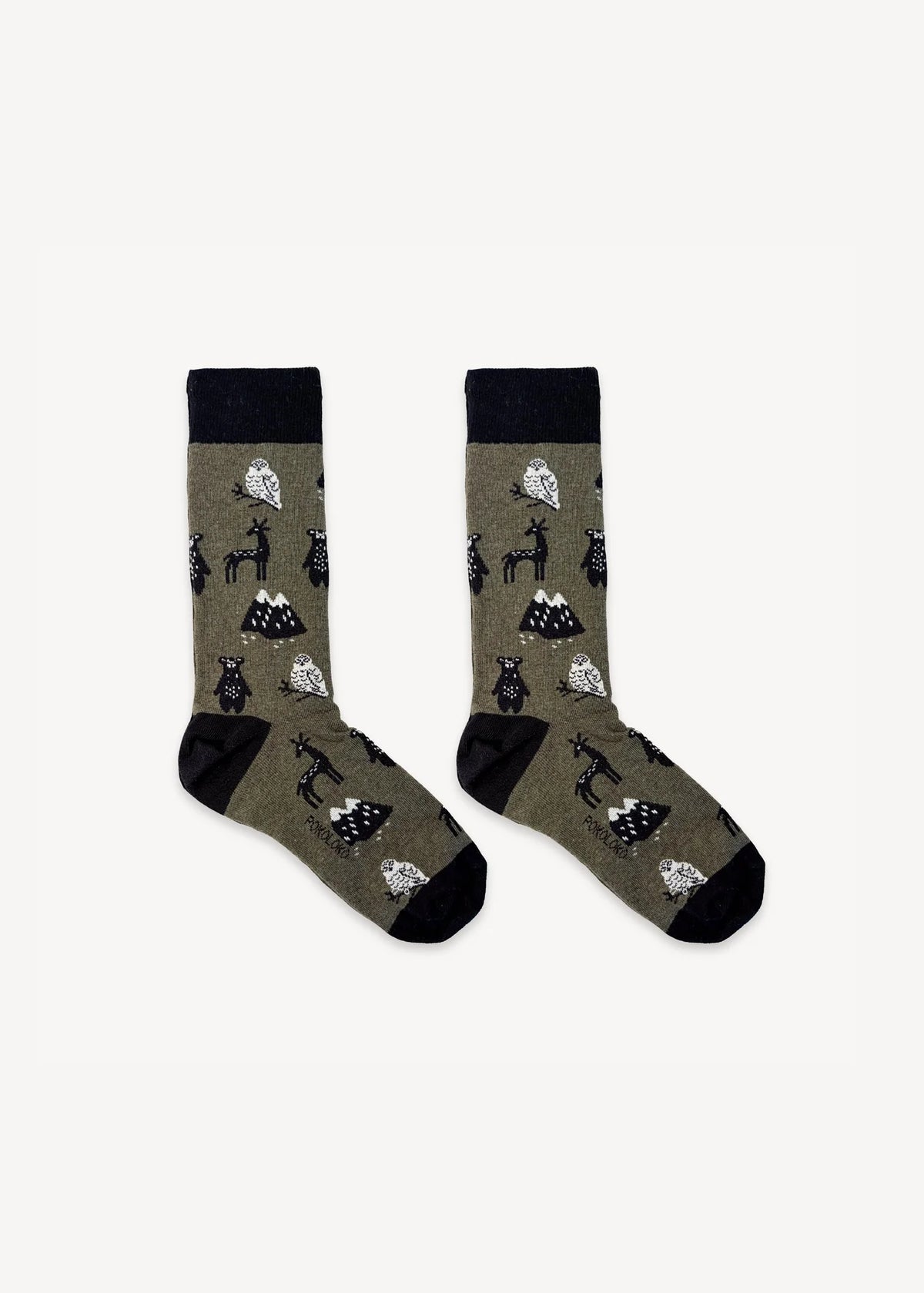 Pokoloko Pima Cotton Socks - Mountain Animal