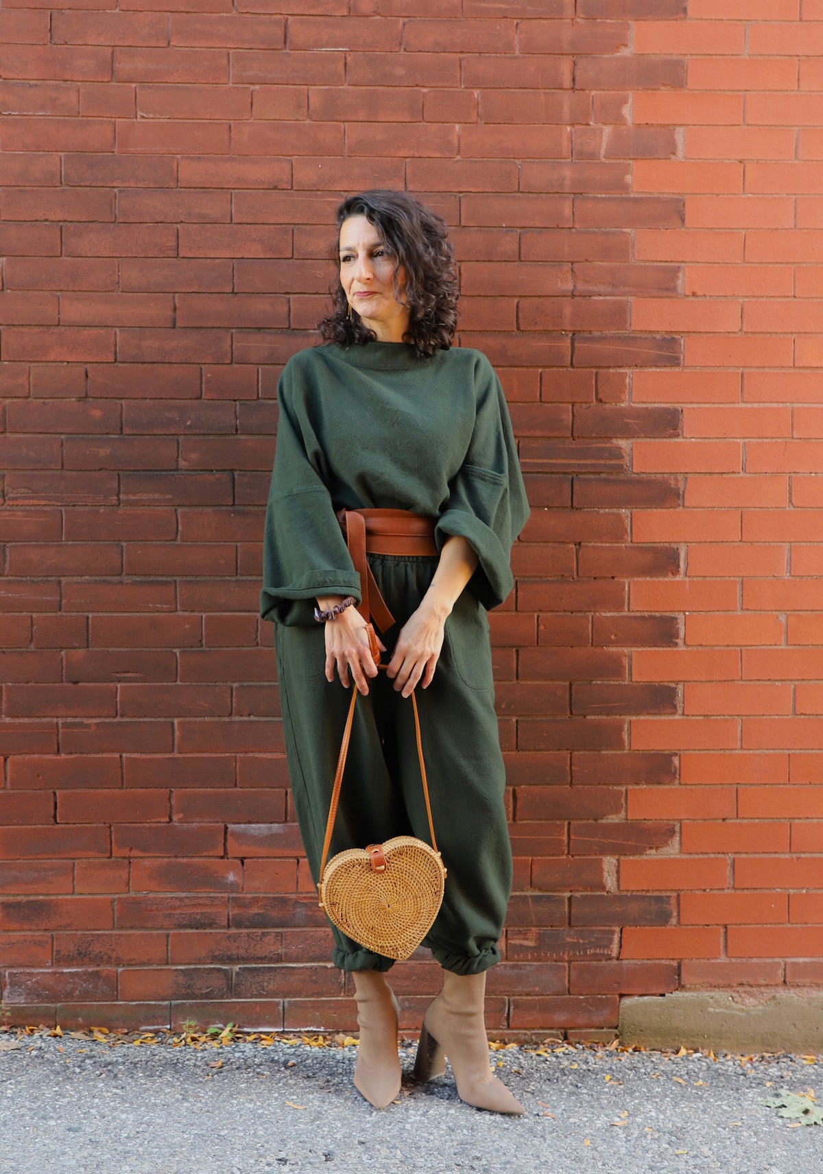 Pokoloko Loft Crop Barrel Pant - Forest