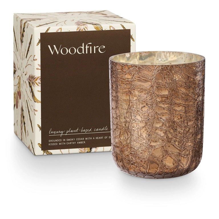 Illume Crackle Glass Candle - Woodfire