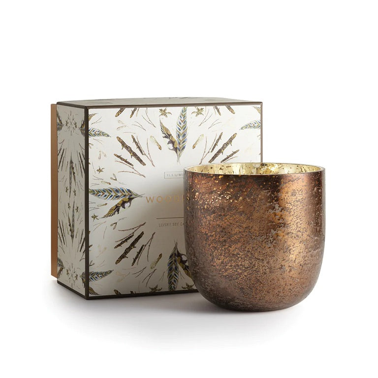 Illume Mercury Glass Candle - Woodfire