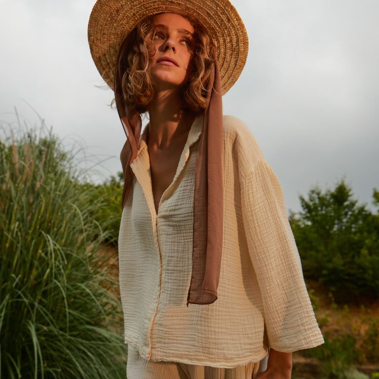 Pokoloko Crinkle Shirt Blouse