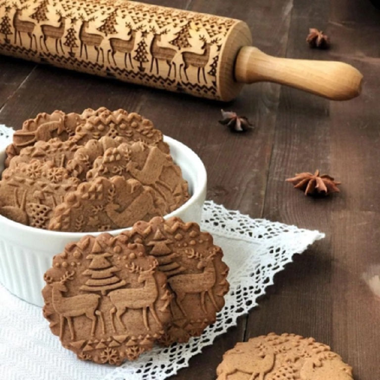Embossed Rolling Pin - Reindeer
