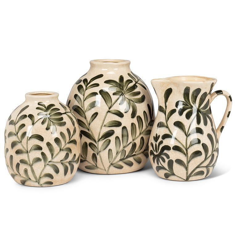 Abbott Jug Vase 8" - Green Frond