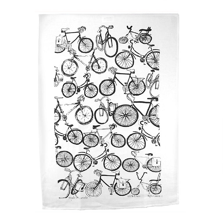 Rain Goose Tea Towel - Bikes Black