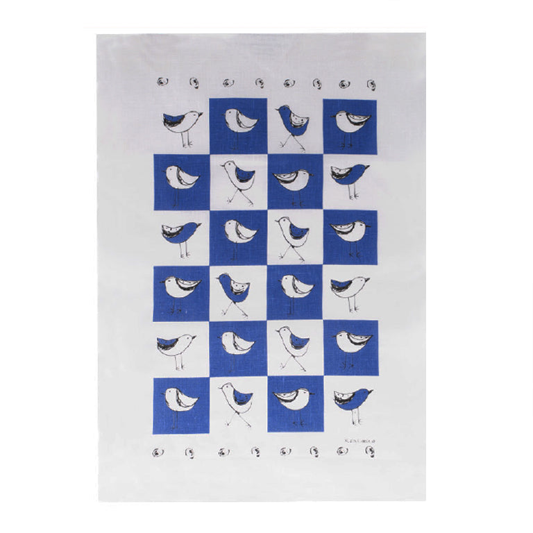 Rain Goose Tea Towel Bird - Blue