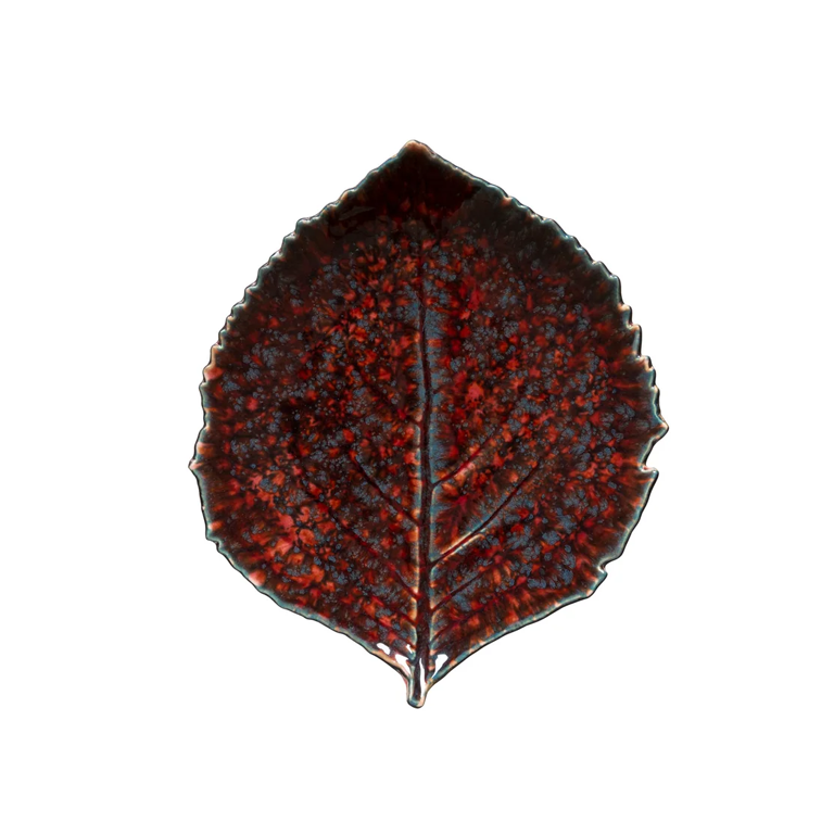 Costa Nova Riviera Hydrangea Leaf Side Plate - Vigne Red