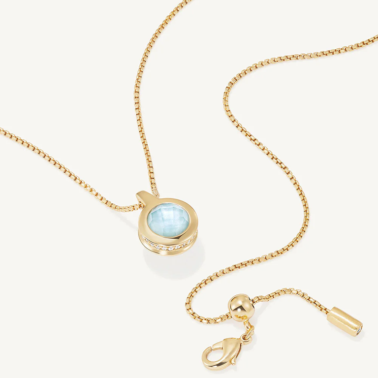 Dean Davidson Mini Ipanema Pendant - Iridescent Pearl and Iridescent Sky Blue