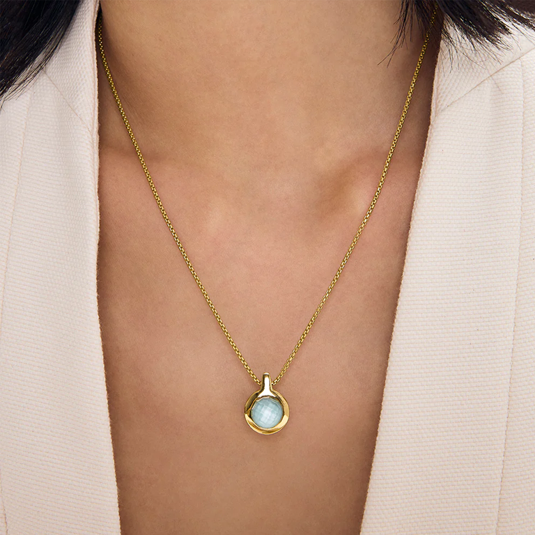 Dean Davidson Mini Ipanema Pendant - Iridescent Pearl and Iridescent Sky Blue