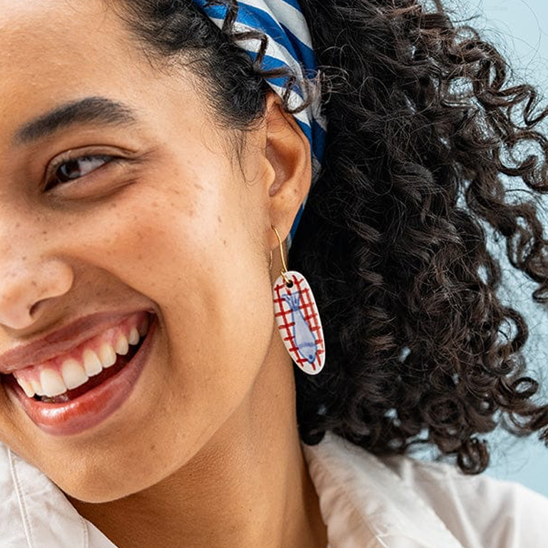 Ink&Alloy Ceramic Fish Earrings