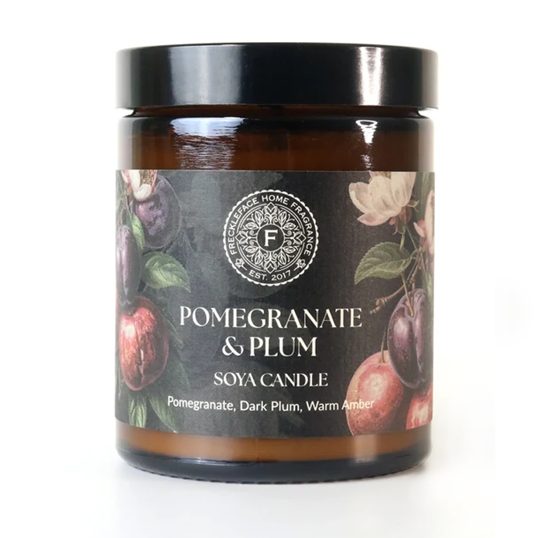 Freckleface Apothecary Jar Candle - Pomegranate & Plum