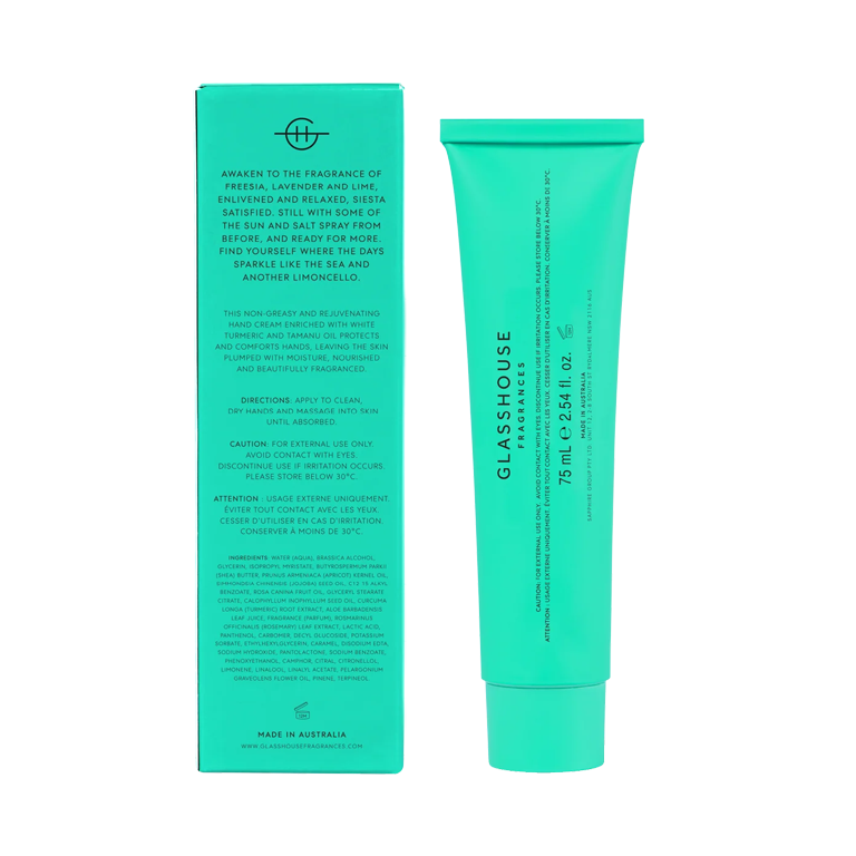 Glasshouse Fragrances Hand Cream - Lost in Amalfi