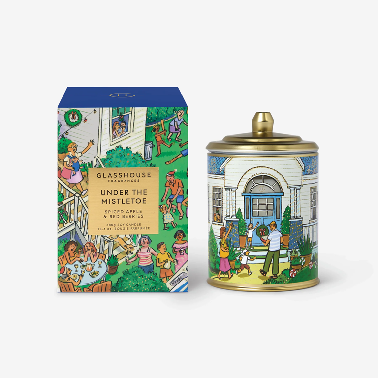 Glasshouse Fragrances Candle 380g - Under The Mistletoe