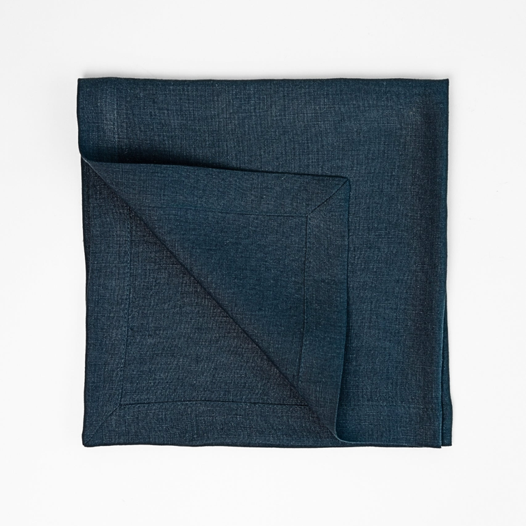 Linen Way Barnville Linen Napkins - Set of 4 Indigo