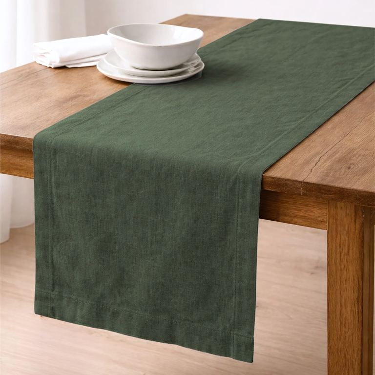 Linen Way LinenTable Runner - Barnville Olive