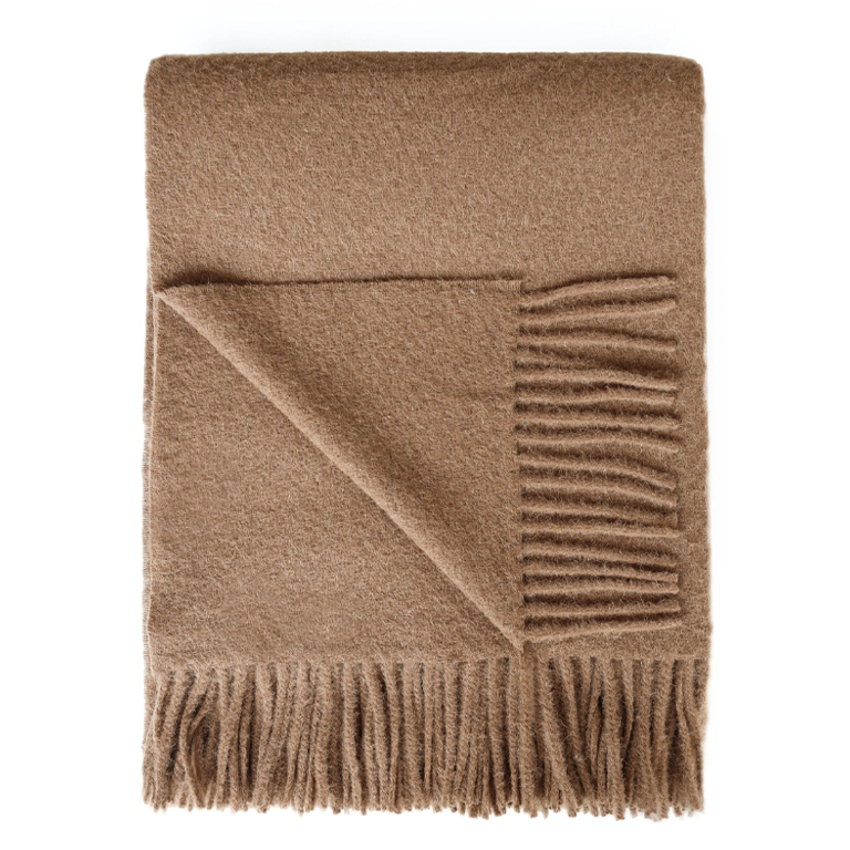 Linen Way Alpaca/Wool Throw Cork - Burnt Camel