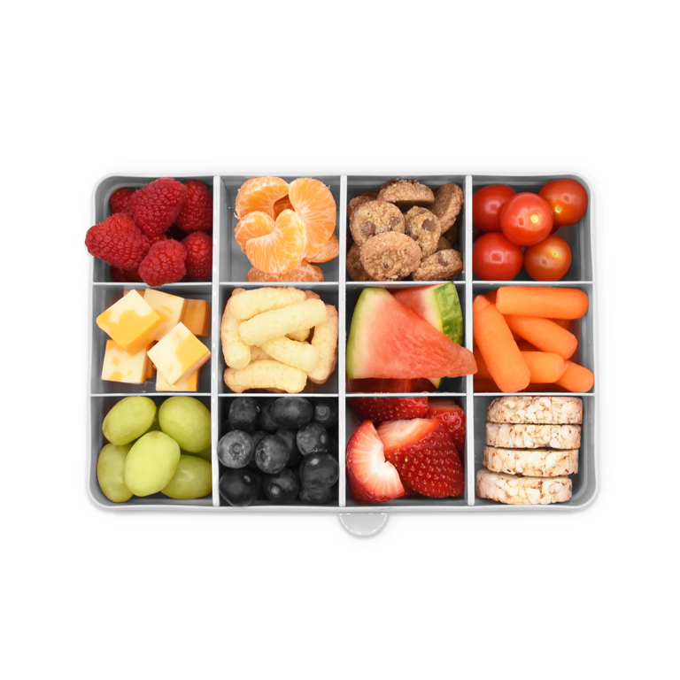 Melii Snackle Box 12 Compartments - Ivory with Bows