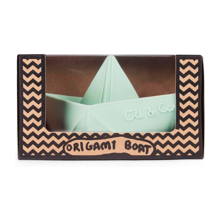 Oli&Carol Bath Toy and Teether Origami Boat - Mint