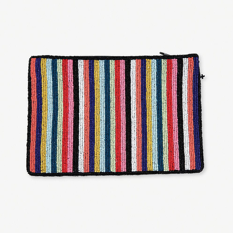 Ink&Alloy Annabella Multi-Stripe Beaded Clutch