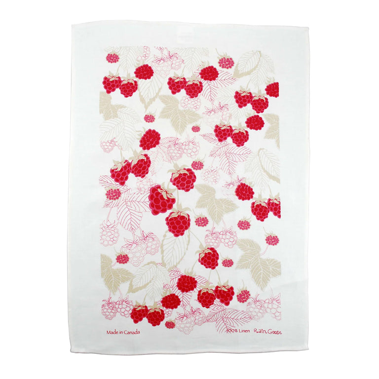 Rain Goose Tea Towel Raspberry