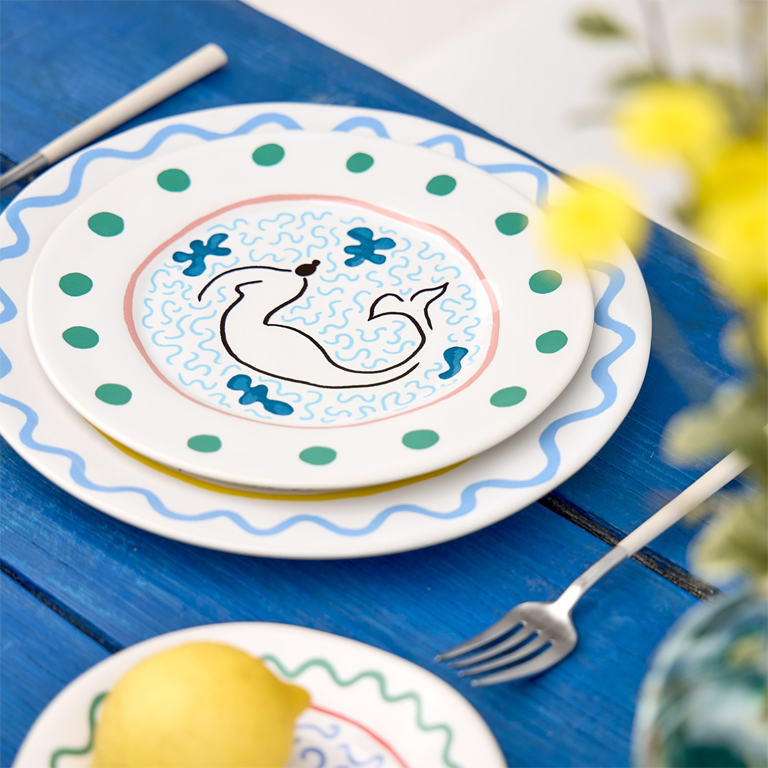 Costa Nova Summer Bliss Salad Plate - Mermaid