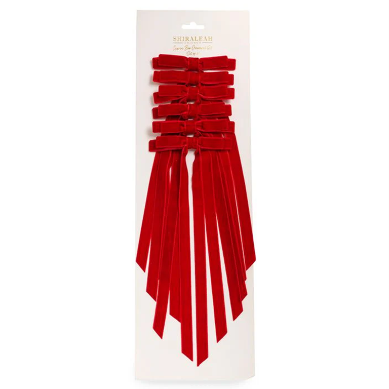Shiraleah Decorative Bows Set of 6 - Classic Red