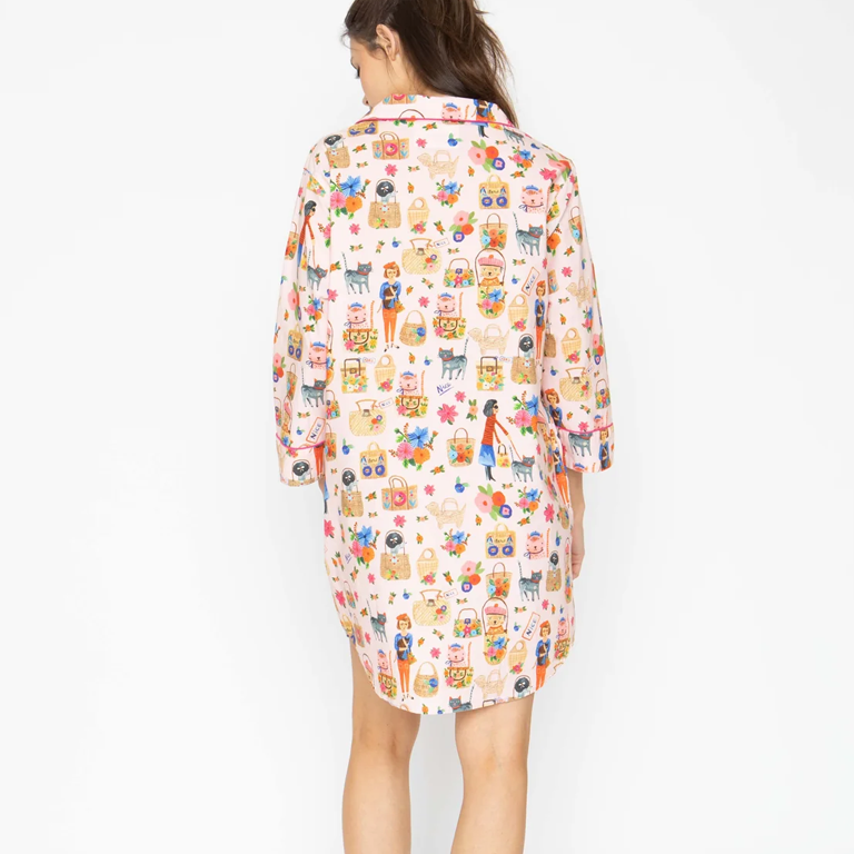 Bon|Artis Long Shirt Pajamas - Oh La La Cats