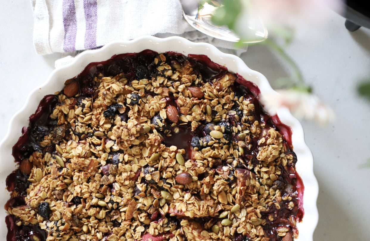 nectarine & blueberry crumble