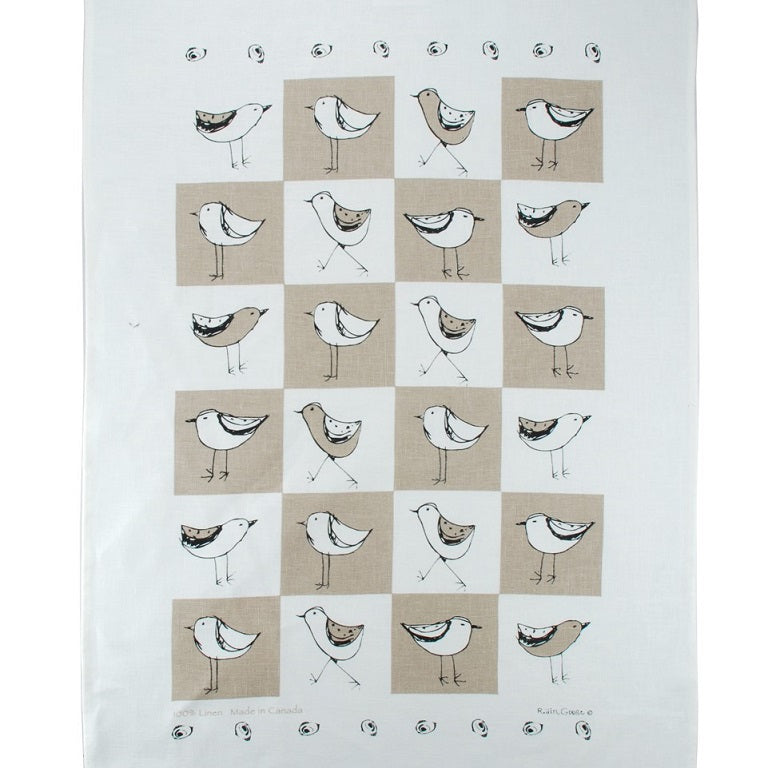 Rain Goose Tea Towel Taupe Bird