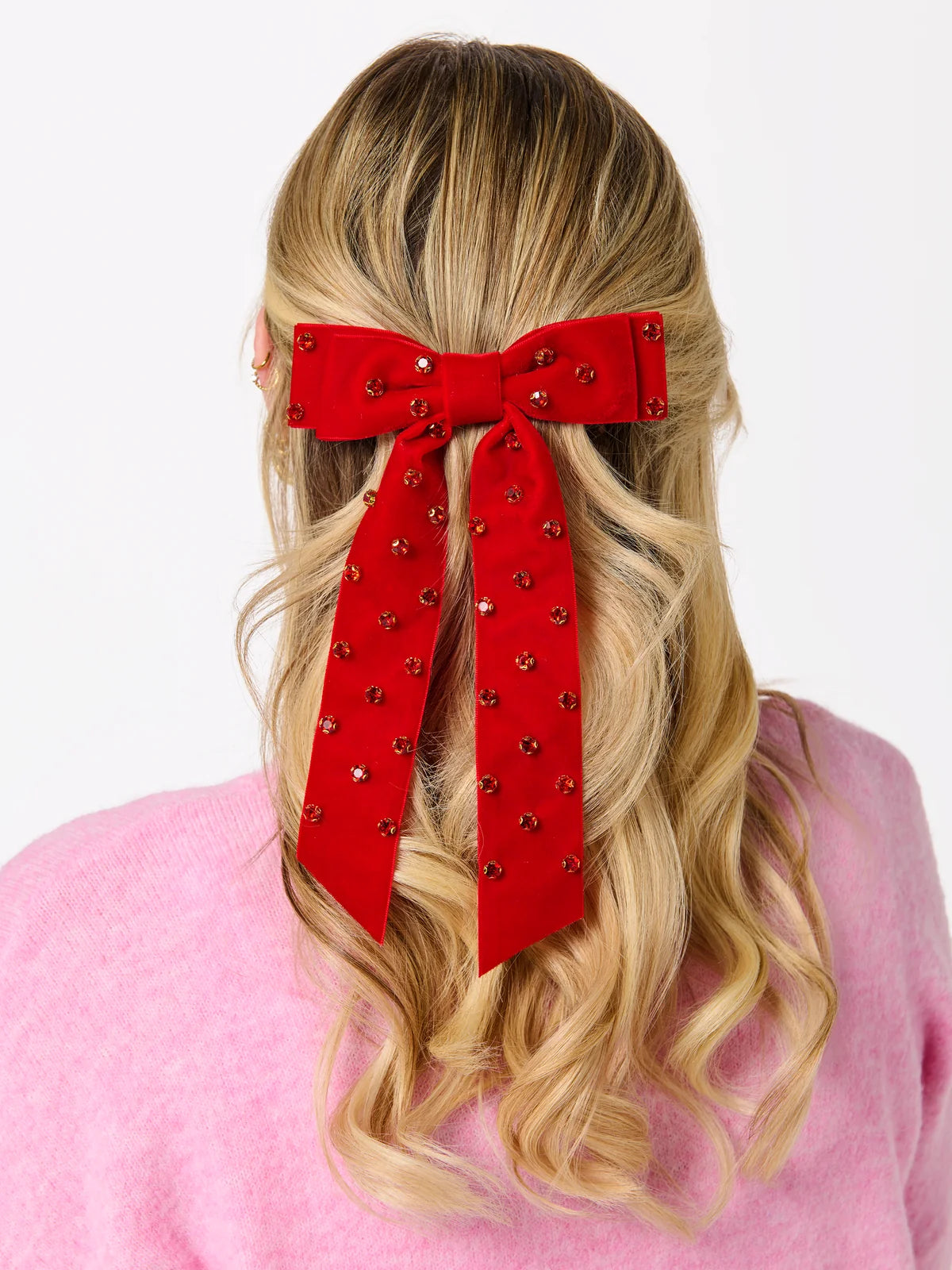Shiraleah Bow Clip - Velvet and Rhinestones