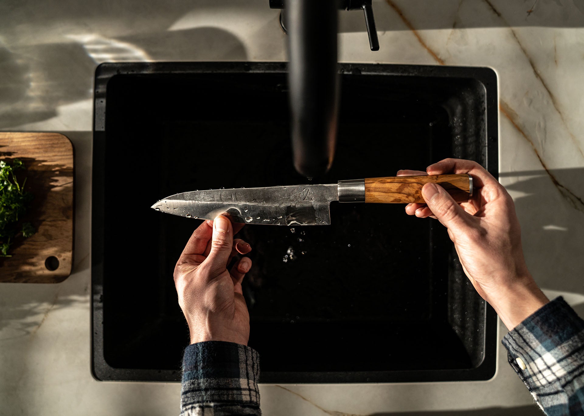 Anvil Chef's Knife with Leather Sheath