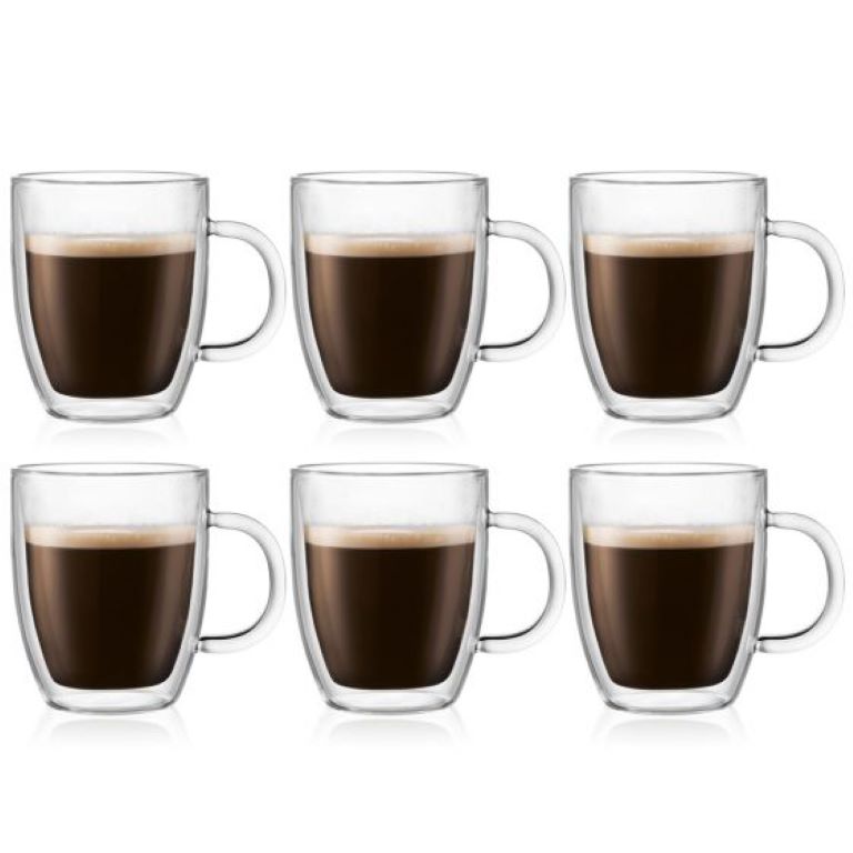 Bodum Bistro Double Wall Thermo Glass Mug - Set of 6 for the price of 4