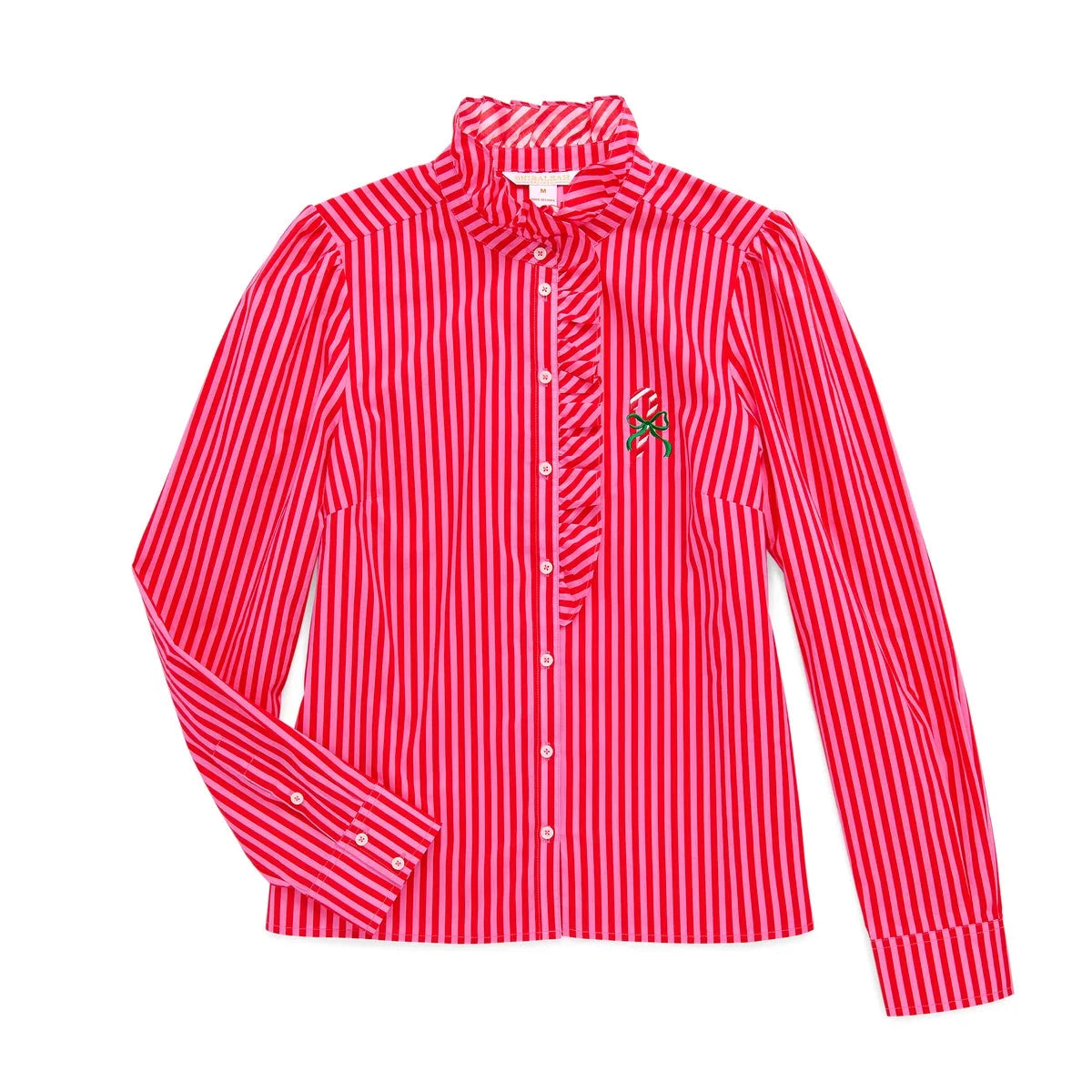 Shiraleah Ruffle Blouse - Candycane Red