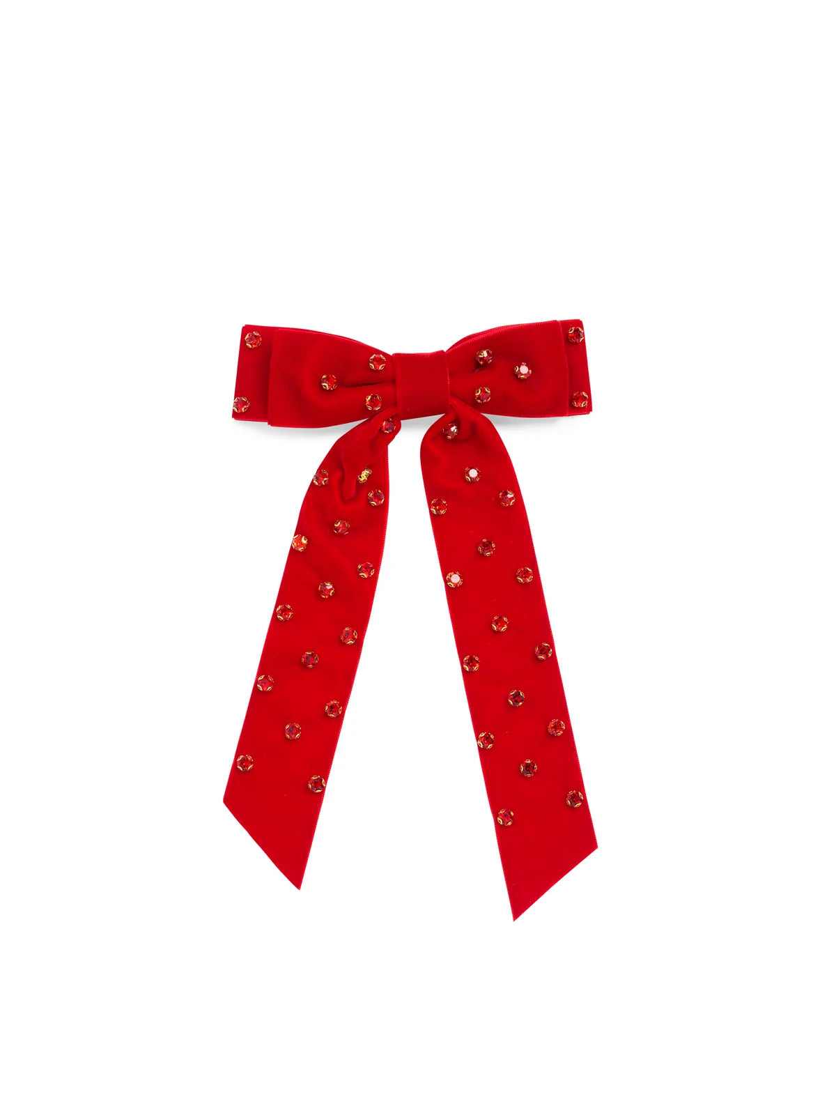 Shiraleah Bow Clip - Velvet and Rhinestones