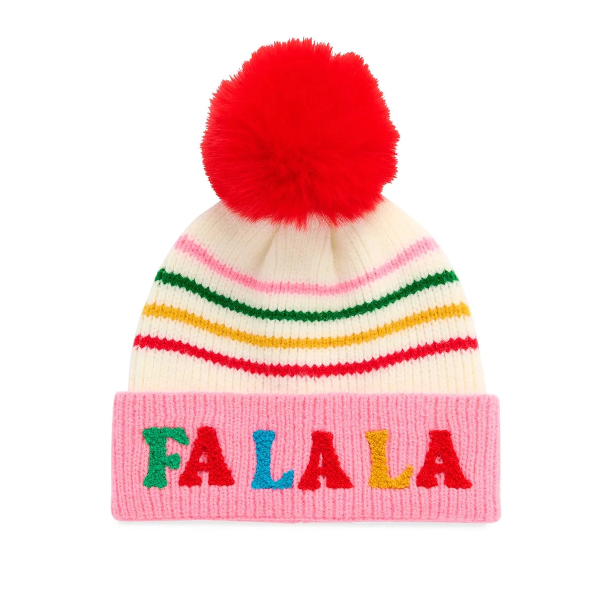 Shiraleah Beanie - Fa La La Striped Pink