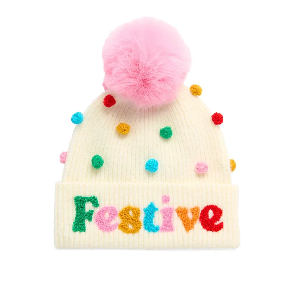 Shiraleah Beanie - Festive Pom Pom Multi