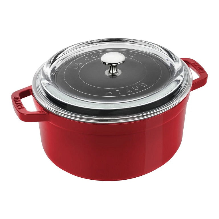STAUB Cast Iron Round Cocotte - 4 Qt. with Glass Lid