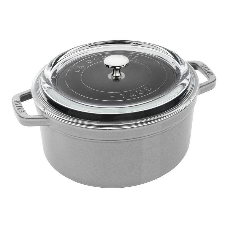 STAUB Cast Iron Round Cocotte - 4 Qt. with Glass Lid