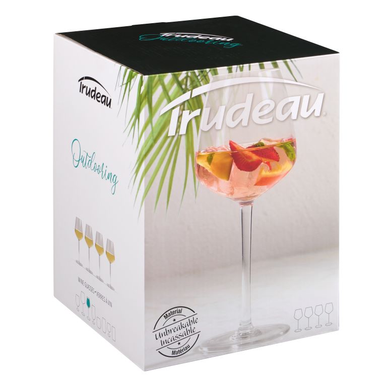 Trudeau Patio White Wine Glasses - Set of 4