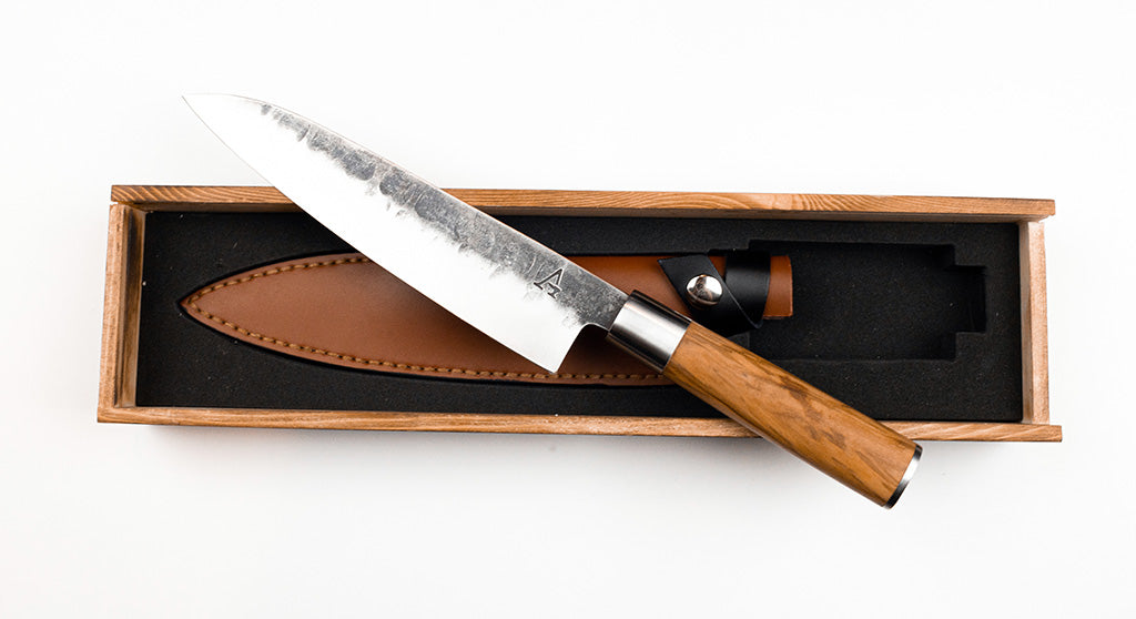 Anvil Chef's Knife with Leather Sheath