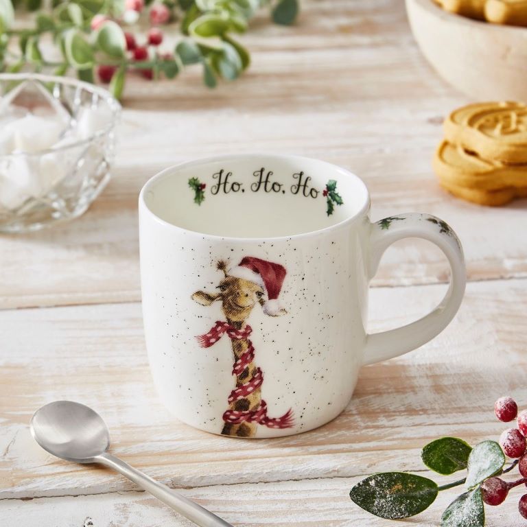 Wrendale Designs Mug 11oz - Ho, Ho, Ho Giraffe