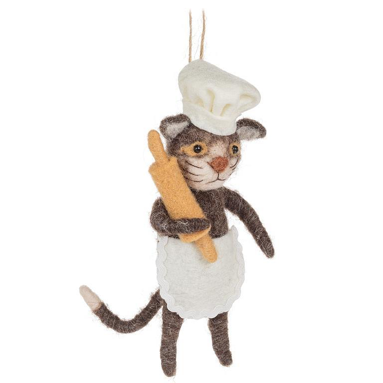 Abbott Ornament - Baker Cat with Rolling Pin