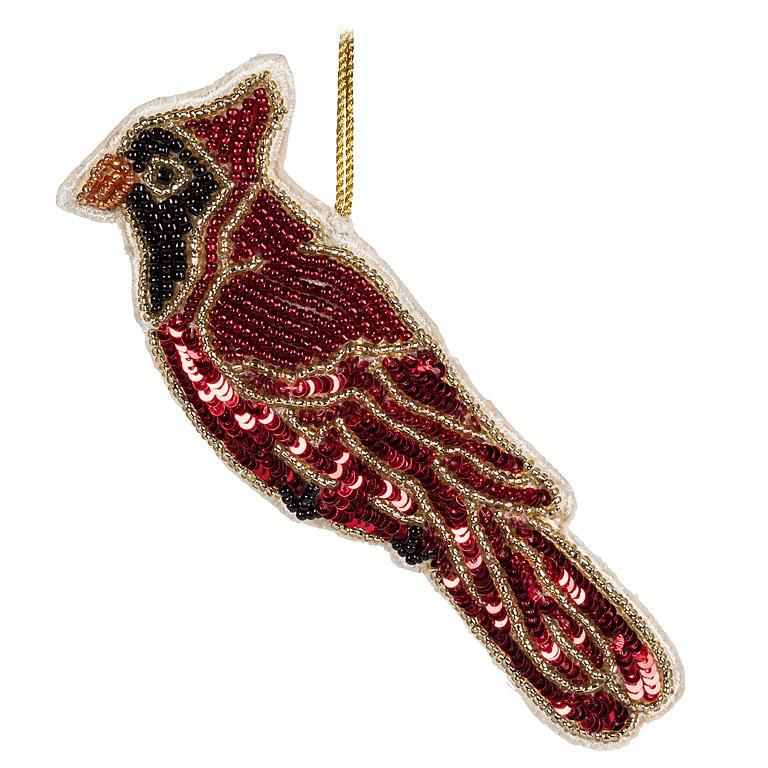 Abbott Ornament - Beaded Cardinal