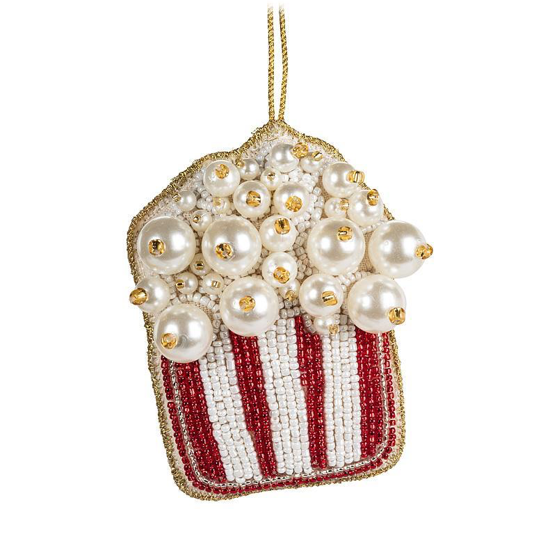 Abbott Ornament - Pearl and Beaded Popcorn