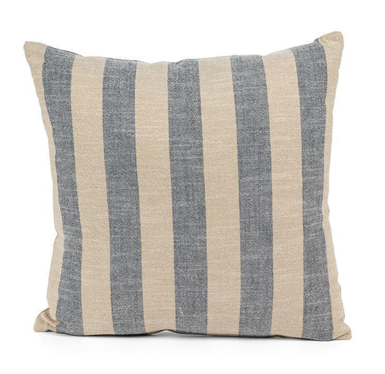 Abbott Cushion Wide Stripe - Natural & Blue