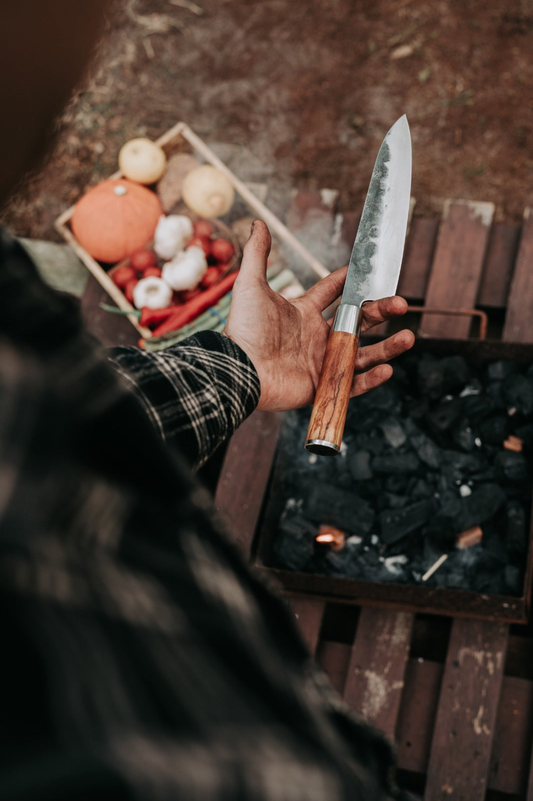Anvil Chef's Knife with Leather Sheath